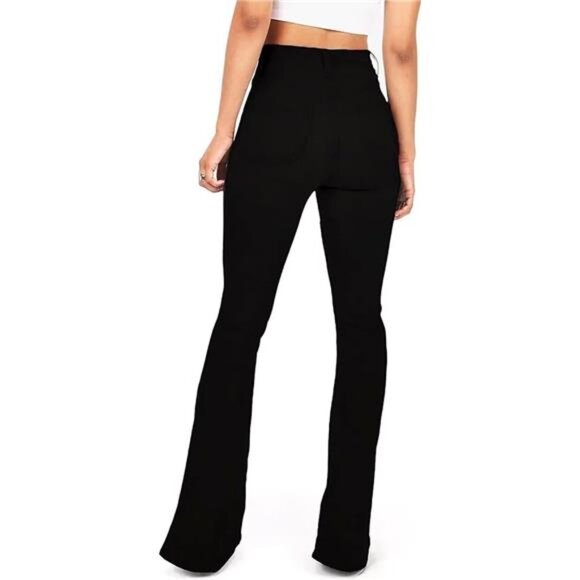 High Waisted Flare Jeans for Women #Black_5buttons - Picture 2 of 4